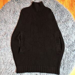 B.Chyll Black 100% Cashmere Cape Style Mock Sweater Tunic Size M